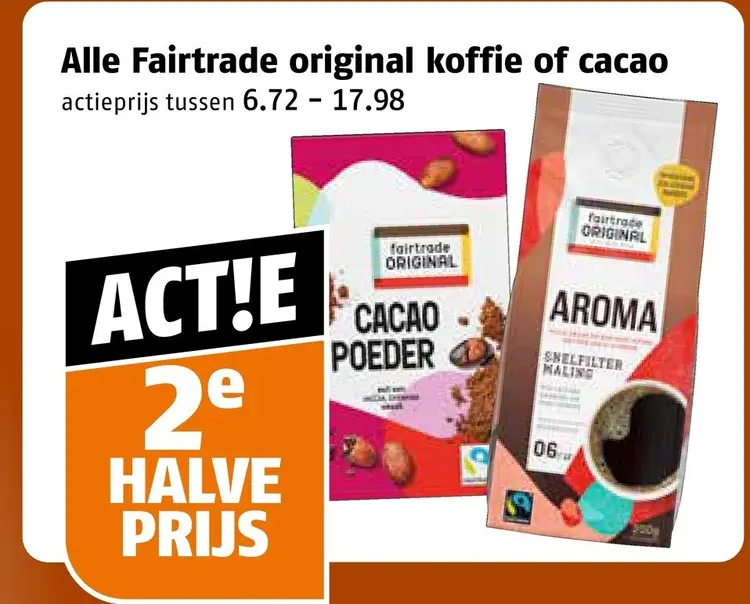 Aanbieding: Fairtrade original koffie of cacao