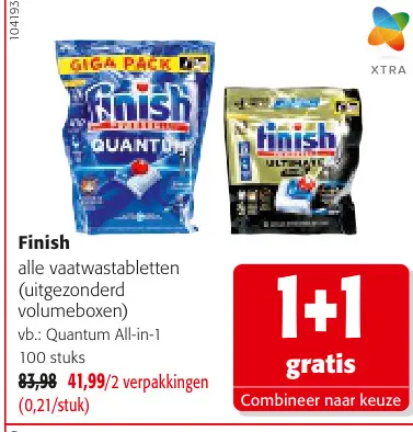 Promotie: Finish alle vaatwastabletten