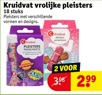 Aanbieding: Kruidvat vrolijke pleisters