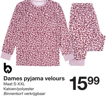 Aanbieding: Dames pyjama velours