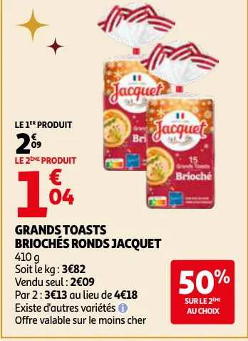 Promotie: Grands toasts briochés ronds