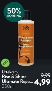 Aanbieding: Urtekram Rise & Shine Ultimate Repair Shampoo Spicy Orange Blossom - 250ml