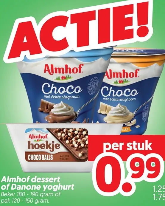 Aanbieding: Almhof dessert of Danone yoghurt