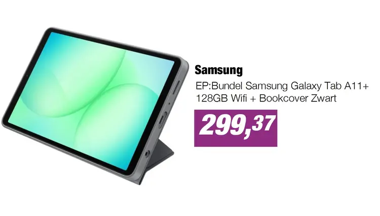 Aanbieding: EP:Bundel Samsung Galaxy Tab A11+ 128GB Wifi + Bookcover Zwart