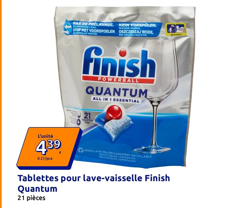 Offre: Tablettes pour lave-vaisselle Finish Quantum