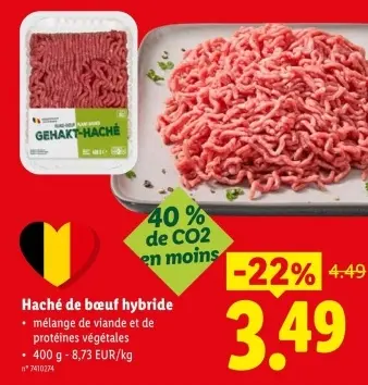 Offre: Haché de bœuf hybride
