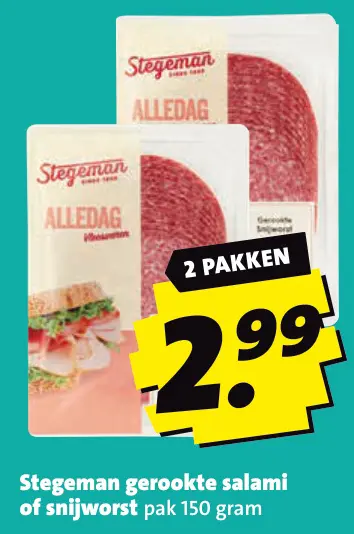 Aanbieding: Gerookte salami of snijworst