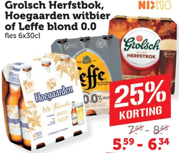 Aanbieding: Grolsch Herfstbok, Hoegaarden witbier of Leff