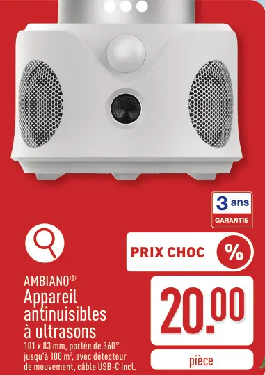 Offre: Appareil antinuisibles à ultrasons