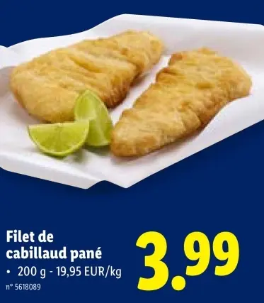 Offre: Filet de cabillaud pané