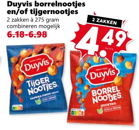 Aanbieding: Borrelnootjes en/of tijgernootjes