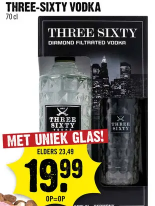 Aanbieding: Three-sixty vodka 70 cl