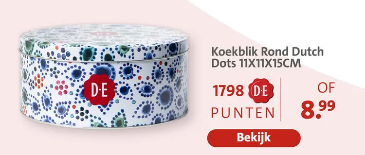 Aanbieding: Koekblik Rond Dutch Dots