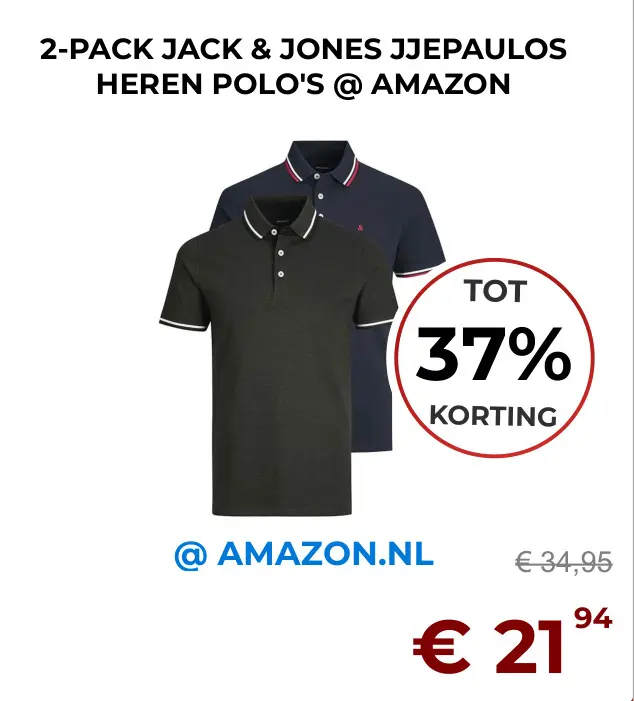 Aanbieding: Jack & jones jjepaulos heren polo's
