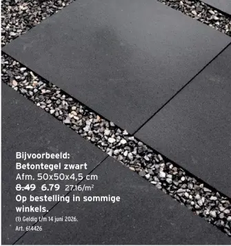 Promotie: Betontegel zwart