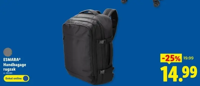 Promotie: Handbagage rugzak