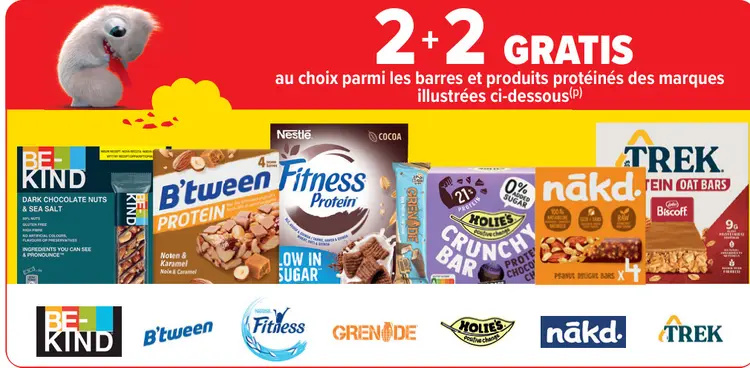 Offre: 2+2 gratis au choix parmi les barres et produits protéinés