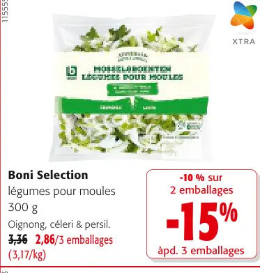 Offre: légumes pour moules