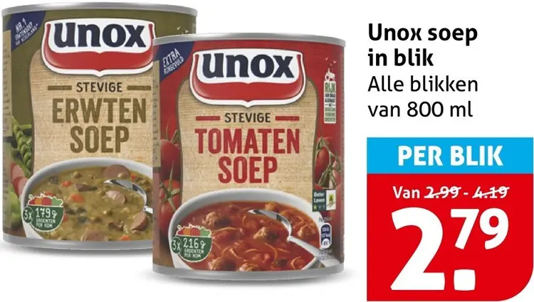 Aanbieding: Soep in blik