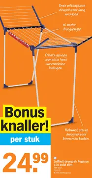 Aanbieding: Leifheit droogrek Pegasus 160 solid slim