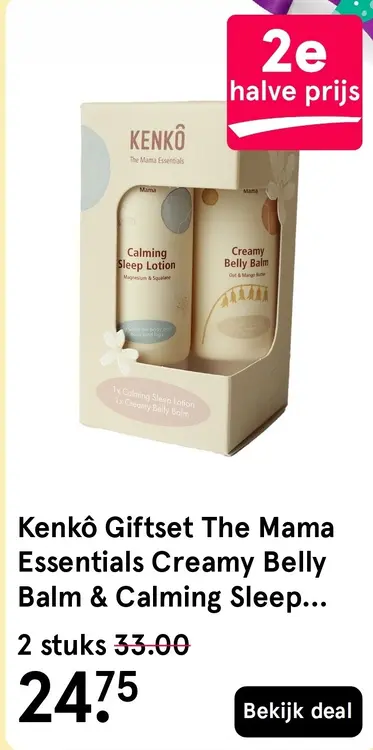 Aanbieding: Kenkô Giftset The Mama Essentials Creamy Belly Balm & Calming