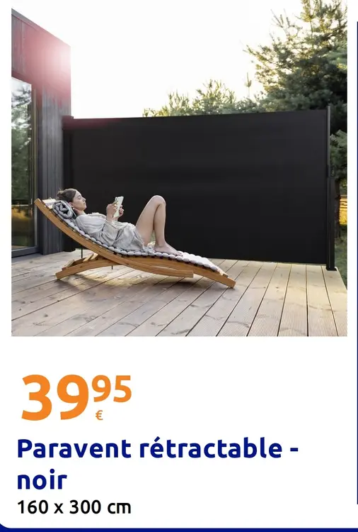 Offre: Paravent rétractable - noir
