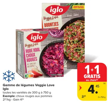 Offre: Gamme de légumes Veggie Love Iglo