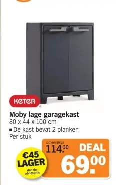 Aanbieding: Moby lage garagekast