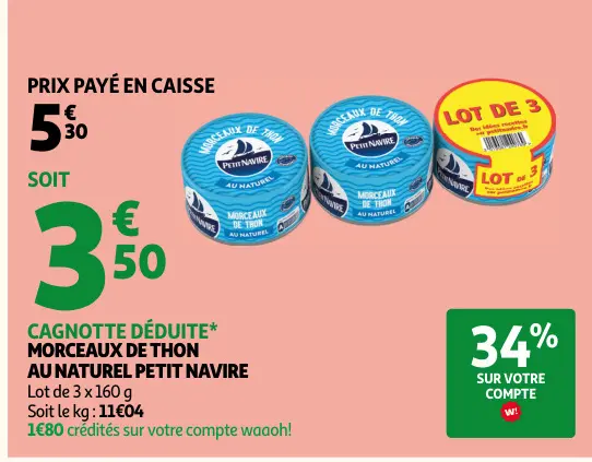 Offre: Morceaux de thon au naturel