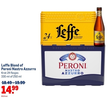 Aanbieding: Leffe Blond of Peroni Nastro Azzurro Krat