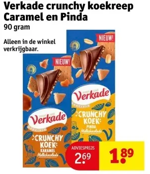 Aanbieding: Verkade crunchy koekreep Caramel en Pinda