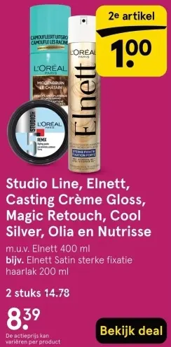 Aanbieding: Studio Line, Elnett, Casting Crème Gloss, Magic Retouch, Cool Silver, Olia en Nutrisse