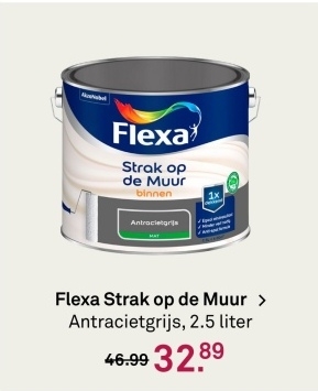 Aanbieding: Flexa Strak op de Muur Antracietgrijs