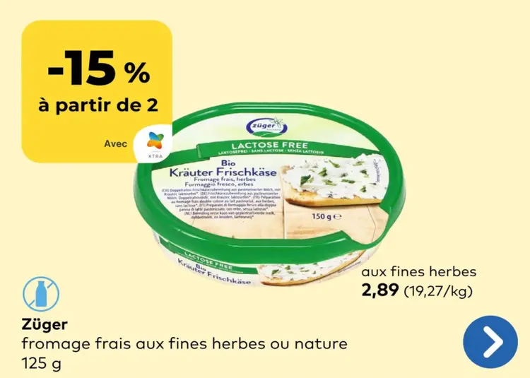 Offre: Fromage frais aux fines herbes ou nature