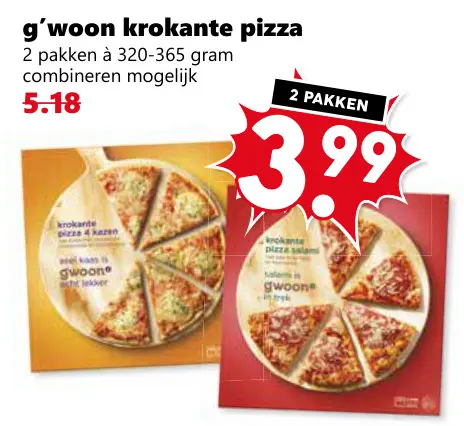 Aanbieding: Krokante pizza