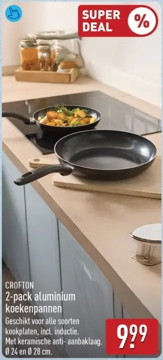 Aanbieding: 2-pack aluminium koekenpannen