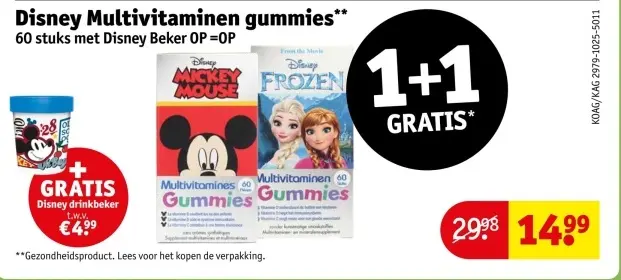 Aanbieding: Disney Multivitaminen gummies