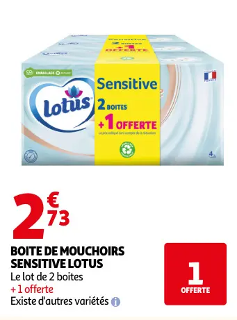 Offre: Mouchoirs sensitive