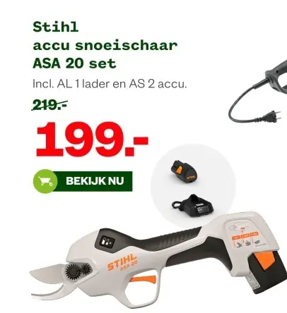 Aanbieding: accu snoeischaar ASA 20 set