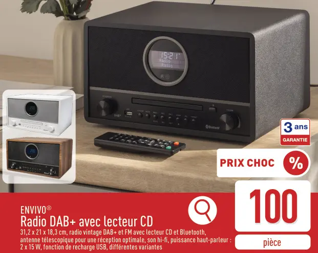Offre: Radio DAB+ avec lecteur CD