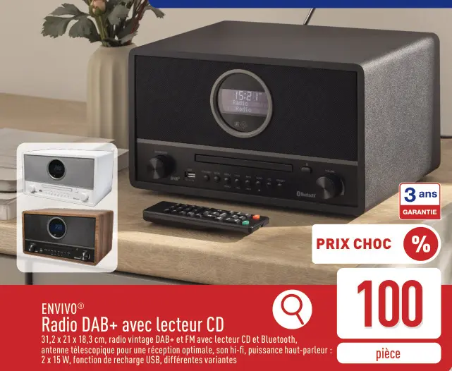 Offre: Radio DAB+ avec lecteur CD