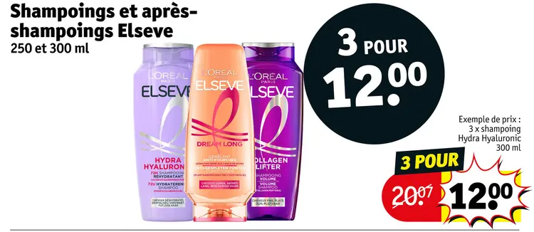 Offre: Shampoings et après-shampoings Elseve