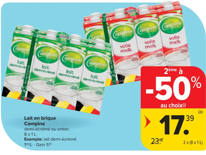 Offre: Lait en brique