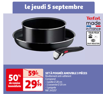 Aanbieding: SET À POIGNÉE AMOVIBLE 3 PIÈCES