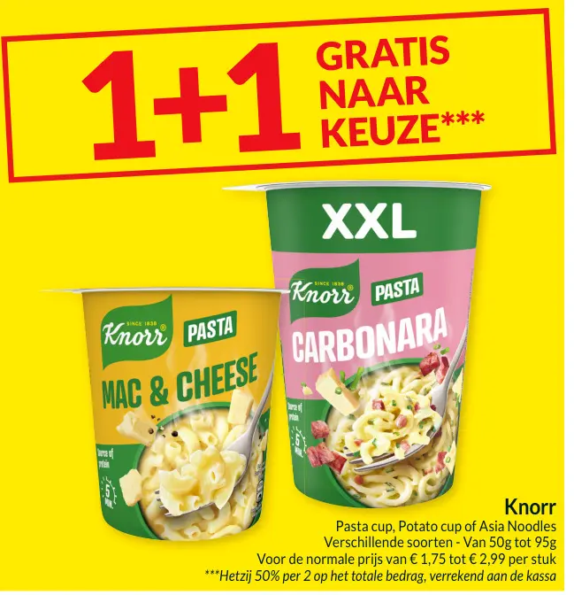 Promotie: Pasta cup, Potato cup of Asia Noodles