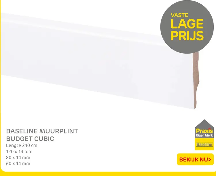Aanbieding: Baseline muurplint budget cubic