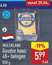 Aanbieding: Goudse kaas 48+ belegen