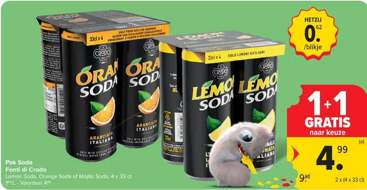 Promotie: Fonti di Crodo Soda Lemon Soda, Orange Soda of Mojito Soda