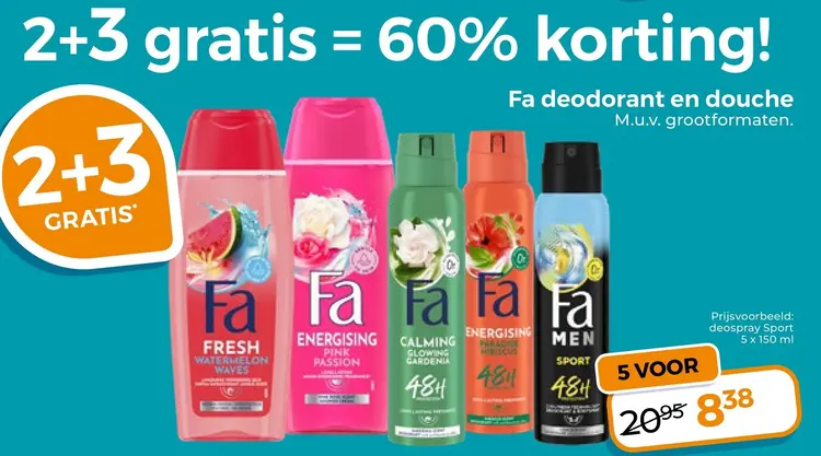 Aanbieding: Fa deodorant en douche