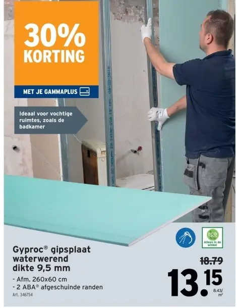 Promotie: Gyproc gipsplaat waterwerend